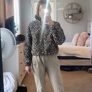 Full Zip Cheeta Fleece